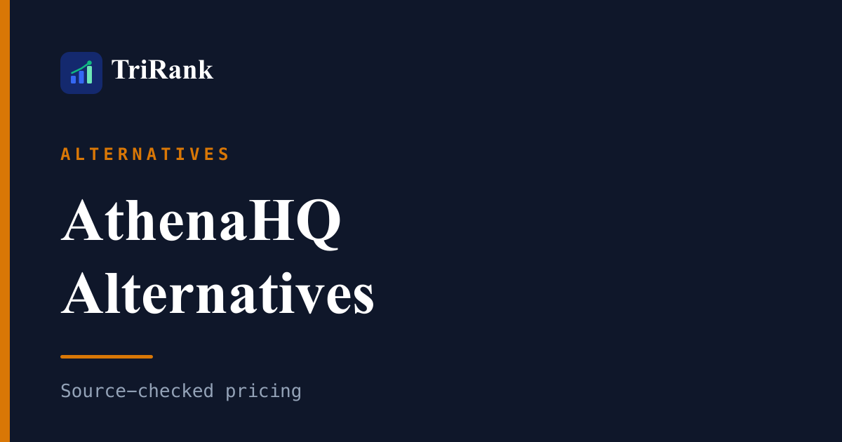 AthenaHQ Alternatives in 2026 (Source-Checked Pricing)