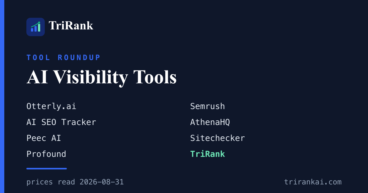 Best AI Visibility Tools (2026), With Every Price Read on One Day